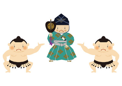 相扑手的插图。