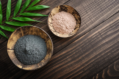不同的化妆品粘土