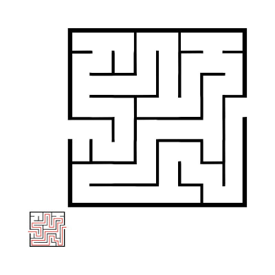 插图与迷宫，迷宫难题的孩子。