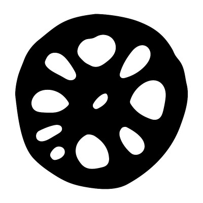 莲藕剪影孤立矢量插图。