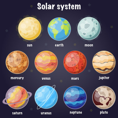 卡通太阳系插图海报