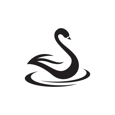 天鹅图标模板矢量插图