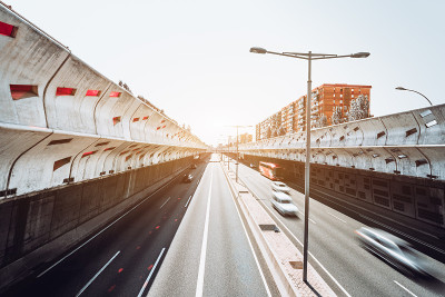 高速公路;长时间曝光,广角