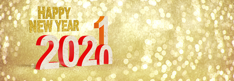 新年快乐。在2021年开始。三维演示