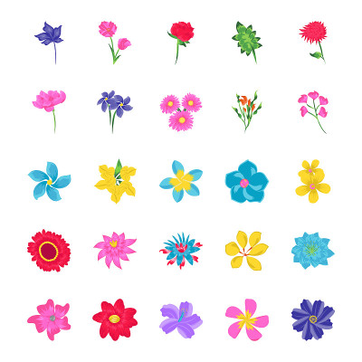 花卉平面矢量图标