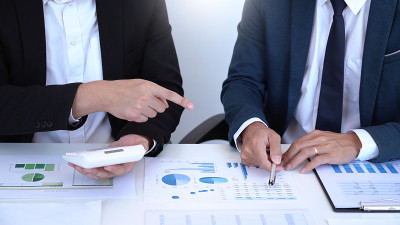 业务概念两个业务伙伴计算年度收入和费用，以创建下一个财务计划