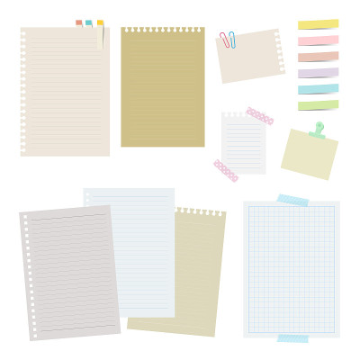 Set of note papers