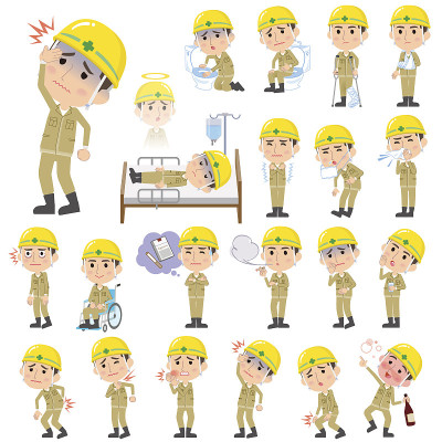 头盔建筑工人关于疾病