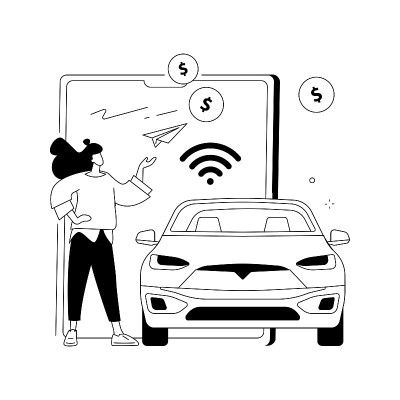 在车辆支付抽象概念矢量说明。