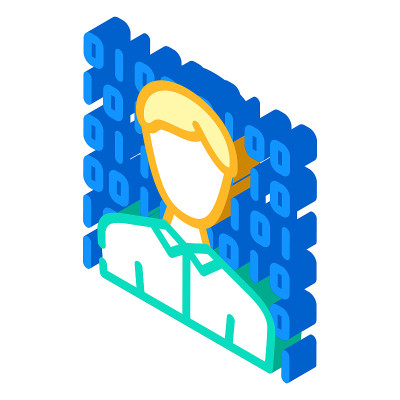 匿名买家等距图标矢量插图