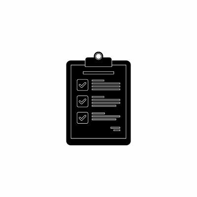 检查表-白色轮廓图标矢量隔离。