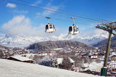 阿尔卑斯山的滑雪场