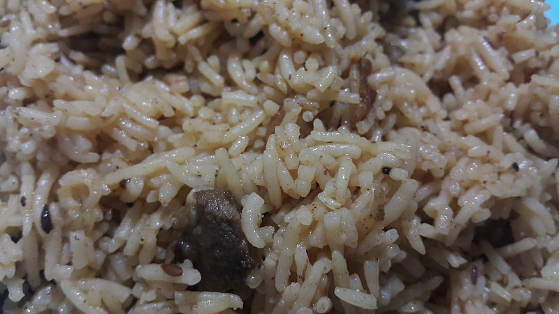 印度香米Pulao或pulav with chana，或蔬菜米chana