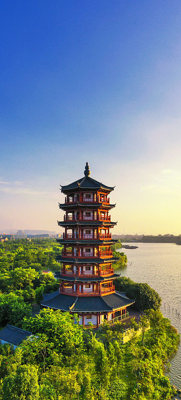 中国广东省东莞市华阳湖湿地公园景观