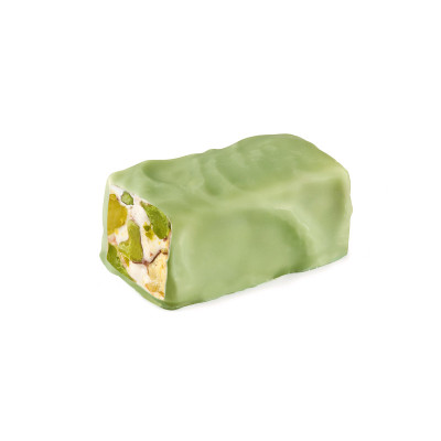Torroncino，原意大利牛轧糖，孤立在白色背景