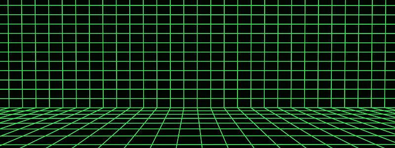 线框房间的黑色背景。向量角度网格。盒子与数字空间。
