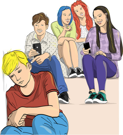 最常见的欺凌类型。一个被逼得走投无路的男孩在学校被全班同学嘲笑。嘲笑被拍摄的朋友