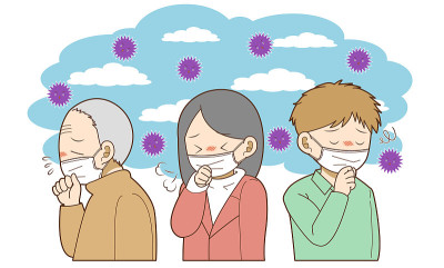 戴口罩，感冒咳嗽的人