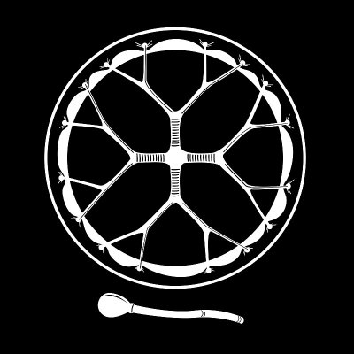 萨满手鼓，神圣的打击乐器，异教属性孤立矢量插图。萨满仪式鼓