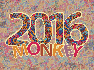 2016年猴年亮抽象