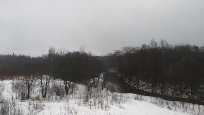 河流，森林，冬天不结冰的雪