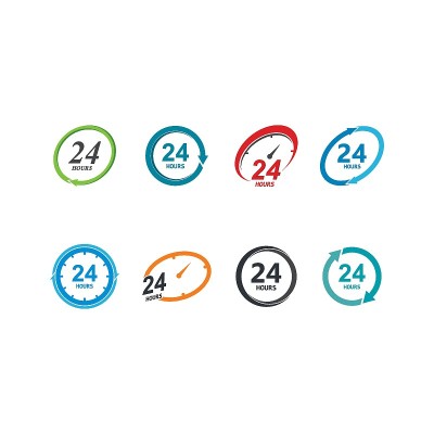 符号24小时标志矢量图标插图设计