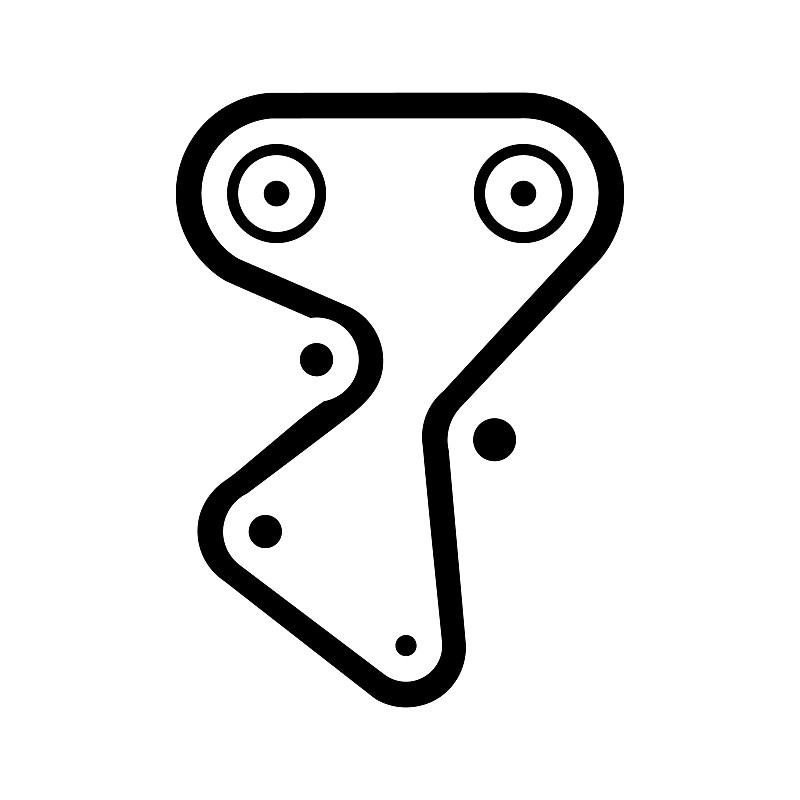 配气机构皮带GDM车字形图标矢量插图
