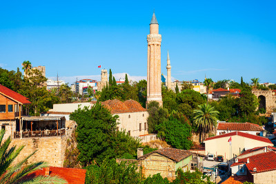 Alaaddin或Yivliminare Mosque, Antalya