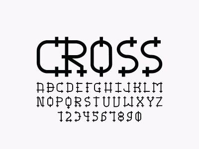 交叉的字体。向量字母表