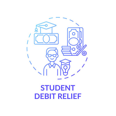 学生债务减免概念图标