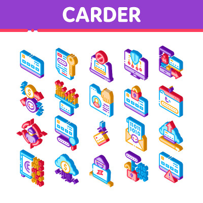 Carder Hacker等距元素图标集向量