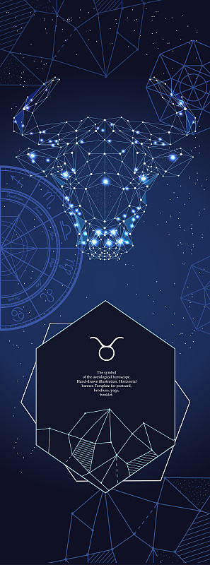 模板占星术旗帜。金牛星座。