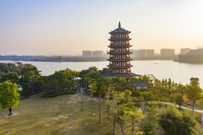中国广东省东莞市华阳湖湿地公园风光