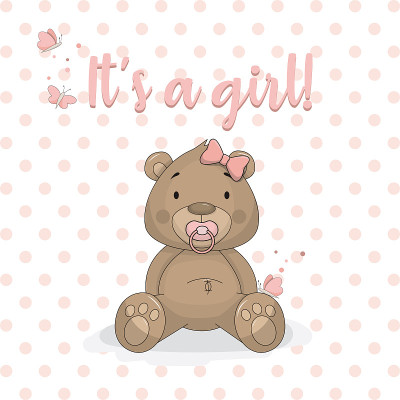 Cute baby teddy bear vector illustration