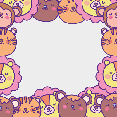 cute animals cartoon flat design
