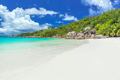 安塞拉齐奥-海滩在塞舌尔，岛Praslin