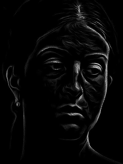点画一个年轻女人的肖像