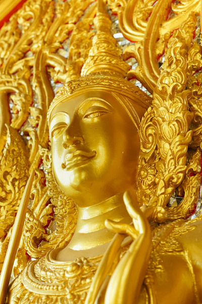 古老的泰国工艺艺术在著名的庙宇塔颂寺。