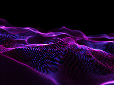 3D抽象背景与流动的粒子