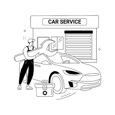汽车服务抽象概念矢量插图。