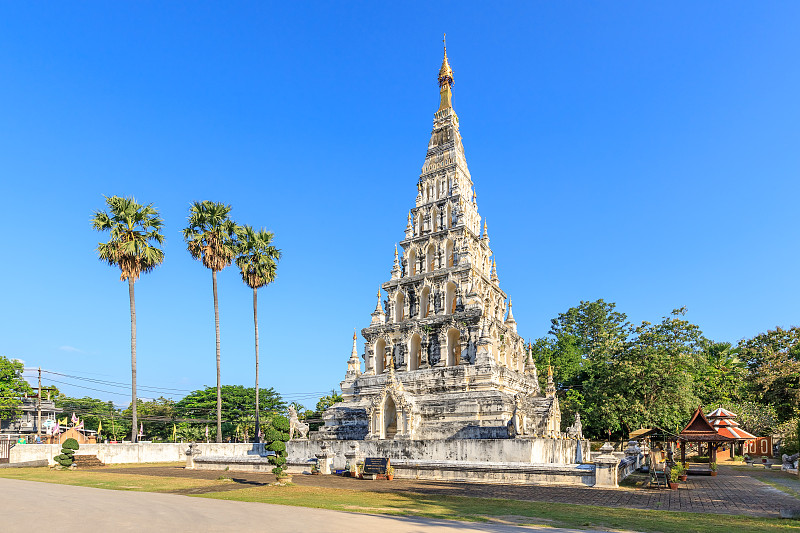 Chedi Liam (Ku Kham)寺或方塔在古城Wiang Kum Kam，泰国清迈
