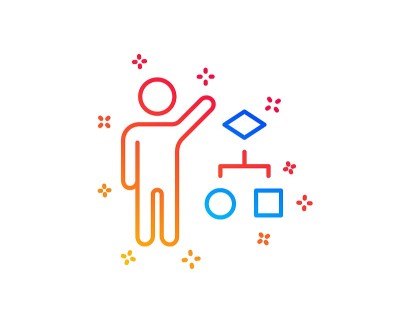 Algorithm line icon. Business management sign. Vec