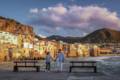 Cefalu，意大利巴勒莫省西西里岛的中世纪村庄