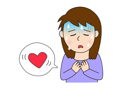 女性患有心悸、冷汗症状