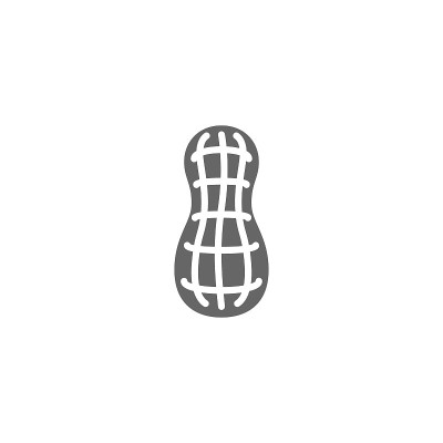 Peanut shell simple vector icon.