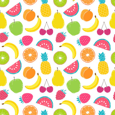 pattern with colorful fruits