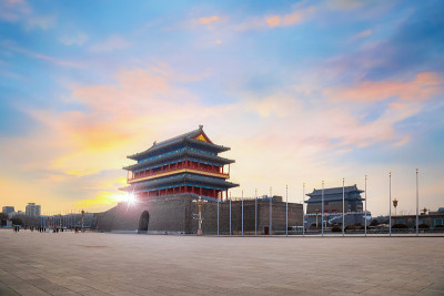 中国北京天安门广场入口处的前门或正阳门