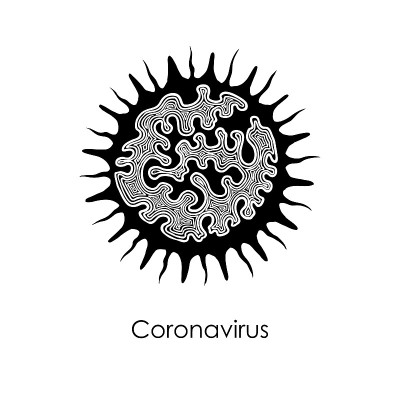 冠状病毒病Covid - 19感染，病原生物与DNA或RNA在中间，艺术绘画。传染性病原体或传染性呼