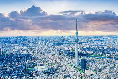 东京市中心的鸟瞰图