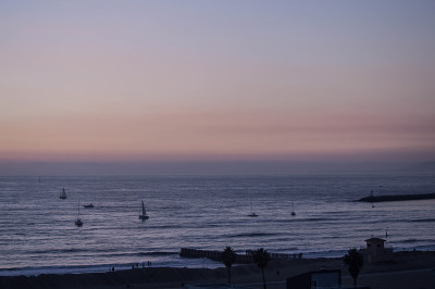 美丽的日落在Playa del Rey, CA